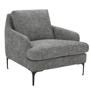 amazon brand – rivet modern living room accent chair with metal legs, 35.4"w, dark gray