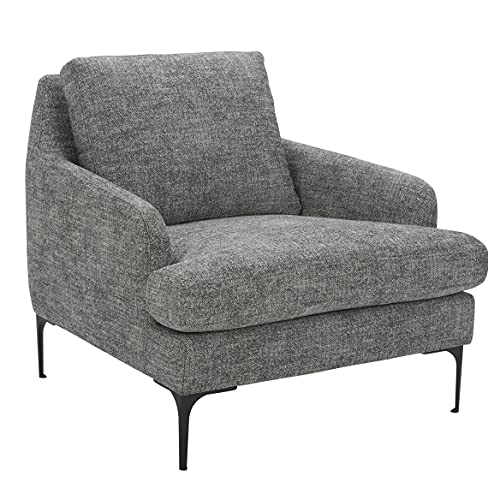 Amazon Brand – Rivet Modern Living Room Accent Chair with Metal Legs, 35.4"W, Dark Gray