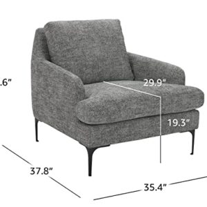 Amazon Brand – Rivet Modern Living Room Accent Chair with Metal Legs, 35.4"W, Dark Gray