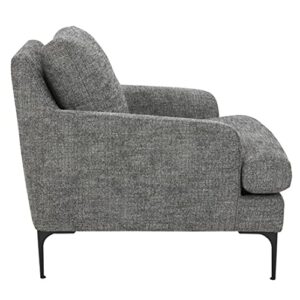 Amazon Brand – Rivet Modern Living Room Accent Chair with Metal Legs, 35.4"W, Dark Gray