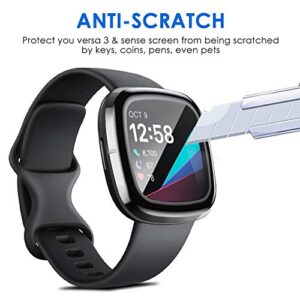 Liwin (4-Pack 3D Screen Protectors Compatible with Fitbit Sense/Versa 3, Full Coverage Screen Protector Protective Cover Saver for Sense and Versa 3 Smartwatch