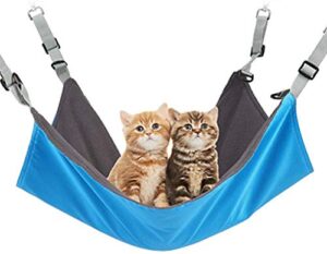 wisdoman cat hanging hammock bed comfortable pet cage hammocks for cats ferret small dogs rabbits other small animals playing cozy activity fun toy (blue)