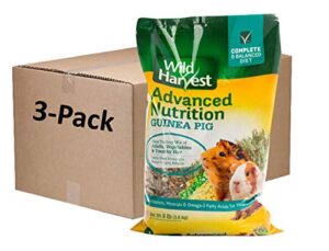wild harvest advanced nutrition guinea pig 8 pounds, complete and balanced diet, pack of 3 (g19708)