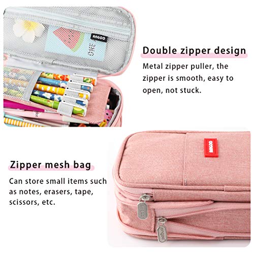 iSuperb Foldable Pencil Case Zipper Big Capacity Canvas Pencil Pouch Stationery Organizers Pen Bag Compartments Cosmetic Makeup Bags for Girls Boys