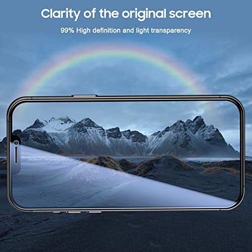 UniqueMe [2+2 Pack] Compatible with iPhone 12 Pro Max 6.7-inch Privacy Screen Protector Tempered Glass and Camera lens Protector, Anti Spy [Easy Installation Frame] [Precise Cutout] Bubble Free