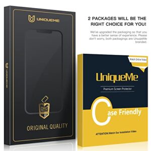 UniqueMe [2+2 Pack] Compatible with iPhone 12 Pro Max 6.7-inch Privacy Screen Protector Tempered Glass and Camera lens Protector, Anti Spy [Easy Installation Frame] [Precise Cutout] Bubble Free