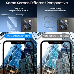 UniqueMe [2+2 Pack] Compatible with iPhone 12 Pro Max 6.7-inch Privacy Screen Protector Tempered Glass and Camera lens Protector, Anti Spy [Easy Installation Frame] [Precise Cutout] Bubble Free