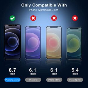 UniqueMe [2+2 Pack] Compatible with iPhone 12 Pro Max 6.7-inch Privacy Screen Protector Tempered Glass and Camera lens Protector, Anti Spy [Easy Installation Frame] [Precise Cutout] Bubble Free