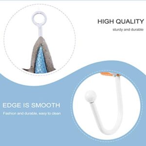 Cabilock 2pcs Mediterranean Wall Hooks Resin Coat Hook Wall Mount Key Holder Decorative Single Hanger Towel Hooks with Star Shell Design Gifts for Door Kitchen Store Closet Hats Coats Keys