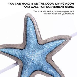 Cabilock 2pcs Mediterranean Wall Hooks Resin Coat Hook Wall Mount Key Holder Decorative Single Hanger Towel Hooks with Star Shell Design Gifts for Door Kitchen Store Closet Hats Coats Keys