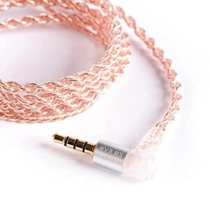 KBEAR 2pin IEM Cable with Mic 4-Core Pure Copper HiFi Earphone Wired Detachable Upgrade Cable with 3.5mm Plug for ES4 ZST ZSN ZS3 ZSR C10 C04 CA4 AS10 ZS10 C12 C16 KS1 KS2 Robin