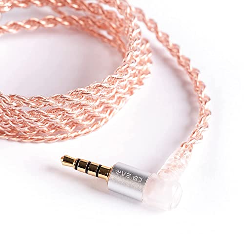 KBEAR 2pin IEM Cable with Mic 4-Core Pure Copper HiFi Earphone Wired Detachable Upgrade Cable with 3.5mm Plug for ES4 ZST ZSN ZS3 ZSR C10 C04 CA4 AS10 ZS10 C12 C16 KS1 KS2 Robin