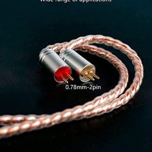 KBEAR 2pin IEM Cable with Mic 4-Core Pure Copper HiFi Earphone Wired Detachable Upgrade Cable with 3.5mm Plug for ES4 ZST ZSN ZS3 ZSR C10 C04 CA4 AS10 ZS10 C12 C16 KS1 KS2 Robin