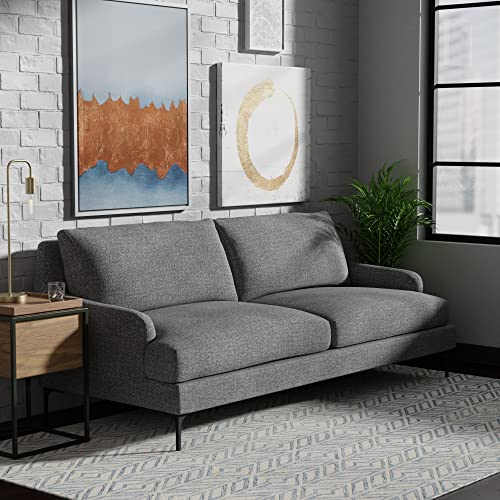 Amazon Brand – Rivet Modern Sofa Couch with Metal Legs, 85"W, Dark Gray