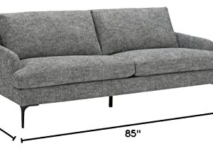 Amazon Brand – Rivet Modern Sofa Couch with Metal Legs, 85"W, Dark Gray