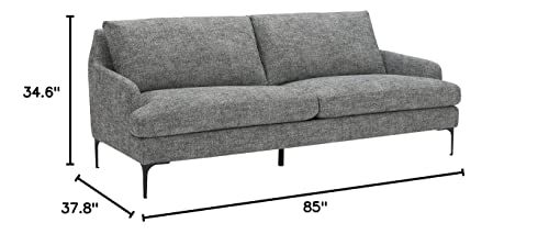 Amazon Brand – Rivet Modern Sofa Couch with Metal Legs, 85"W, Dark Gray