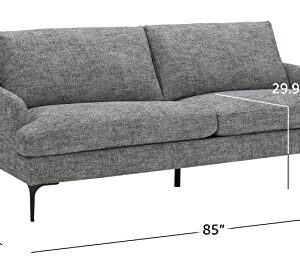 Amazon Brand – Rivet Modern Sofa Couch with Metal Legs, 85"W, Dark Gray