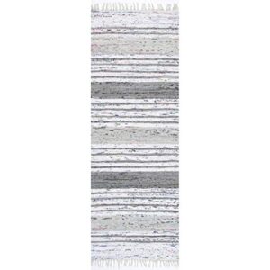 nuLOOM Regency Flatwoven Mottled Stripes with Tassels Runner Rug, 2' x 6', Grey