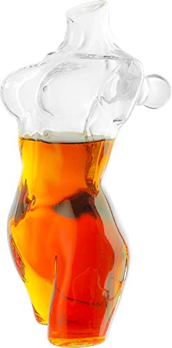 Lady Body Sculpture Whiskey & Wine Decanter Elegant Glass Female Bust Perfect for Home Decoration 750ml by The Wine Savant
