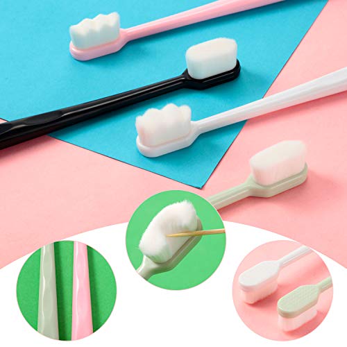 16 Pieces bristle toothbrush Extra Soft Toothbrush Micro-Nano Toothbrush with 20000 Floss Bristles Manual Toothbrushes for Sensitive Teeth Pregnant Women Elderly Children, 2 Styles