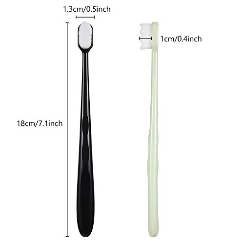 16 Pieces bristle toothbrush Extra Soft Toothbrush Micro-Nano Toothbrush with 20000 Floss Bristles Manual Toothbrushes for Sensitive Teeth Pregnant Women Elderly Children, 2 Styles