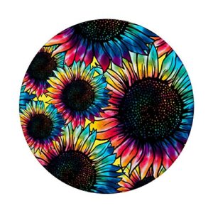Trendy Colorful Tie Dye Hippie Sunflower Floral Pastel Gift PopSockets PopGrip: Swappable Grip for Phones & Tablets