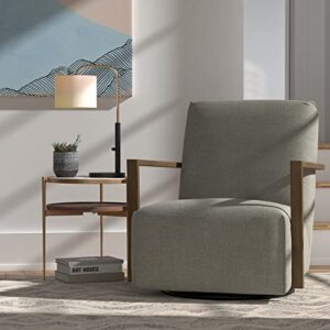 Amazon Brand – Rivet Contemporary Upholstered Glider Accent Chair with Wood Arms, 30.3"W, Pumice