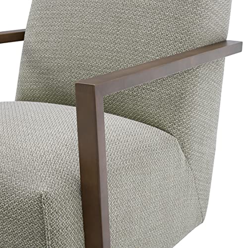 Amazon Brand – Rivet Contemporary Upholstered Glider Accent Chair with Wood Arms, 30.3"W, Pumice