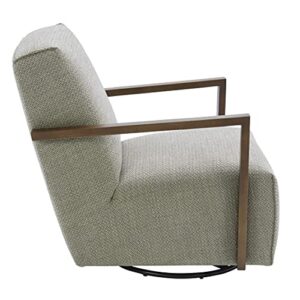 Amazon Brand – Rivet Contemporary Upholstered Glider Accent Chair with Wood Arms, 30.3"W, Pumice