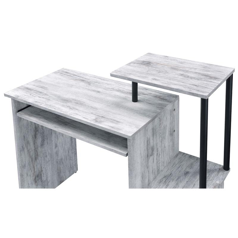 Acme Furniture Lyphre Computer Desk, Weathered White and Black