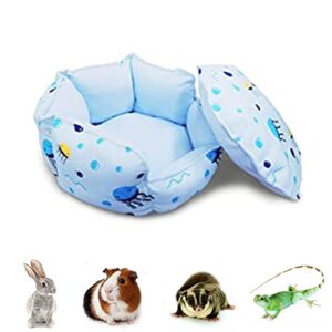 HOMEYA Guinea Pig Hideout, Pet Small Animal Guinea Pig Bed Cuddle Cup Winter Warm Fleece Cozy House Bedding for Hamster Bunny Chinchilla Hedgehog Rat Habitat Cage Accessories Birthday Gift