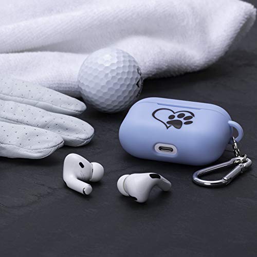 ADONNA Case for Airpod Pro, Soft Silicone Heart Paw Print Cute Design with Key Chain