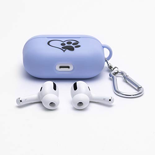 ADONNA Case for Airpod Pro, Soft Silicone Heart Paw Print Cute Design with Key Chain