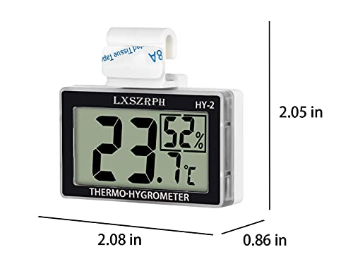 LXSZRPH Reptile Thermometer Hygrometer HD LCD Reptile Tank Digital Thermometer with Hook Temperature Humidity Meter Gauge for Reptile Tanks, Terrariums, Vivarium (2packs)