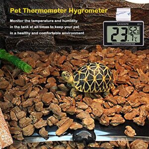 LXSZRPH Reptile Thermometer Hygrometer HD LCD Reptile Tank Digital Thermometer with Hook Temperature Humidity Meter Gauge for Reptile Tanks, Terrariums, Vivarium (2packs)