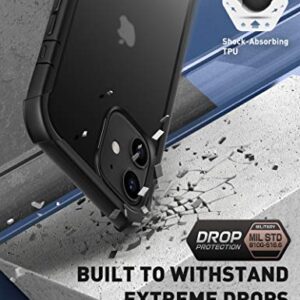 Clayco Forza Series Case for iPhone 12/12 Pro 6.1 inch (2020 Release), Built-in Screen Protector, Dual Layer Rugged Cover with Full-Body Soft TPU Bumper (Black)