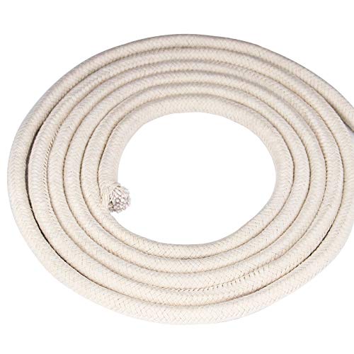 HOZEON 3/8 Inch x 164 Feet Natural Cotton Rope, White Heavy Duty Clothesline Cord Craft Knitting Thread String Wall Hanging Rope for Plant Mirror Garden DIY Decoration Hanger