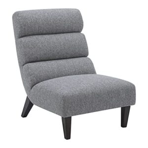 amazon brand – rivet modern channel tufted armless accent chair, 28.3"w,wood, grey