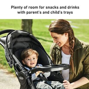 GRACO FastAction SE Travel System Includes Quick Folding Stroller and SnugRide 35 Lite Infant Car Seat, Derby