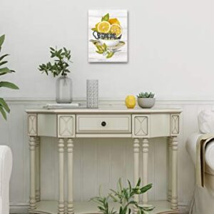 SUMGAR Lemon Wall Art Farmhouse Yellow Kitchen Wall Decor Fruit Summer Paintings Lemon Tea Cup with Flower Pictures Artwork Living Room Dining Room Pantry 12 x 16 in