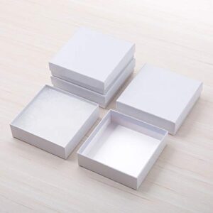 GEFTOL Jewelry Gift Boxes 20 Pack 3.5x3.5x1 Inch Cardboard Jewelry Boxes,Small Gift Boxes for Jewelry Earrings Necklaces Handmade Bangles Bracelets(White)