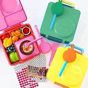 OmieBox Deluxe Bundle Set - Insulated Bento Lunch Box With Thermos PLUS Reusable Fork and Spoon with Case - (Purple)