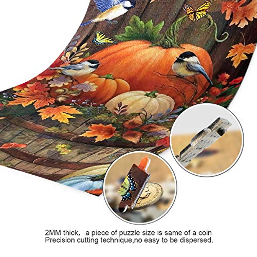 Cat Fall Pumpkin Jigsaw Puzzle 500 Piece for Adults Art Project Thanksgiving Gift 20.5 x 14.9 Inch