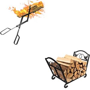 amagabeli fireplace tongs bundle firewood holder