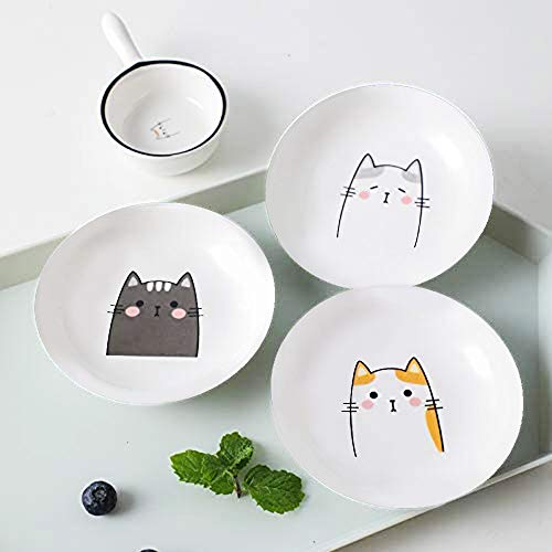 4pcs Ceramics Cat Dinner Relish Dishes Seasoning Dishes Dipping Appetizer Plates