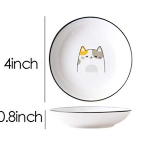 4pcs Ceramics Cat Dinner Relish Dishes Seasoning Dishes Dipping Appetizer Plates