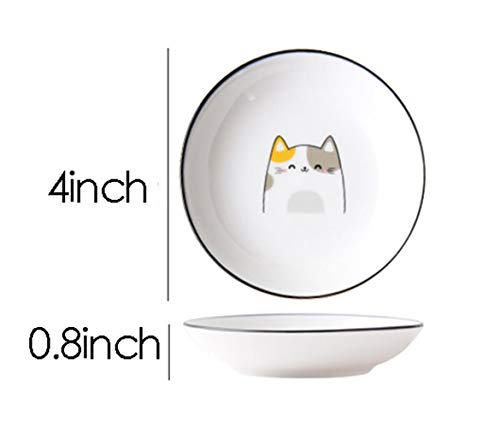 4pcs Ceramics Cat Dinner Relish Dishes Seasoning Dishes Dipping Appetizer Plates