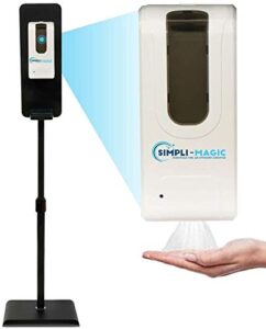 simpli-magic 79351 soap and hand sanitizer dispenser with stand, premium, black/white