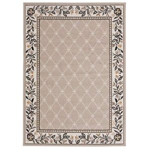 Home Dynamix Premium Aydin Traditional Geometric Area Rug, Soft Beige, 5'3"x7'5"