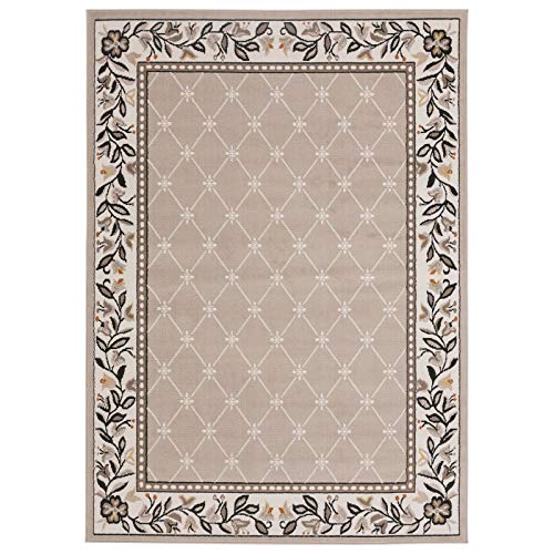 Home Dynamix Premium Aydin Traditional Geometric Area Rug, Soft Beige, 5'3"x7'5"